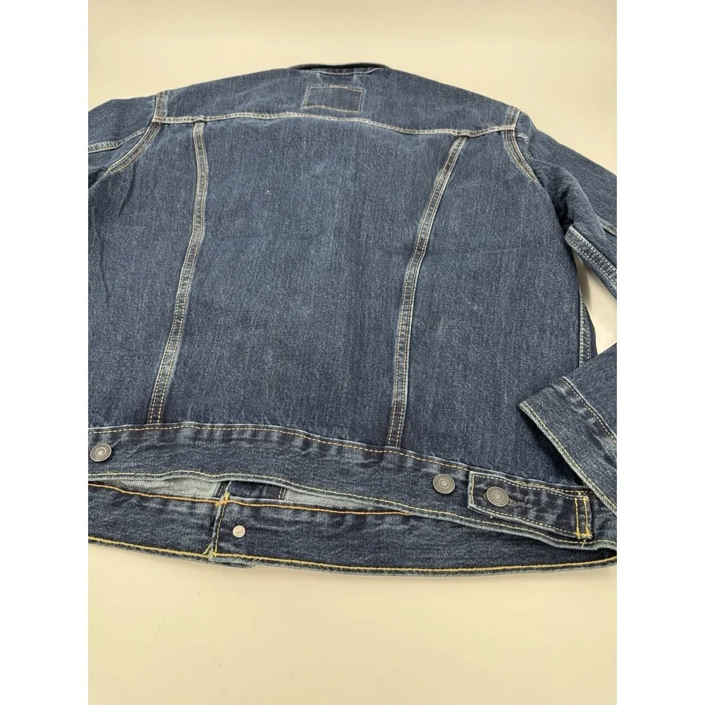 Levi Strauss & Co Mens Dark Wash Denim Trucker Jacket Classic Fit Size Small - Picture 14 of 16